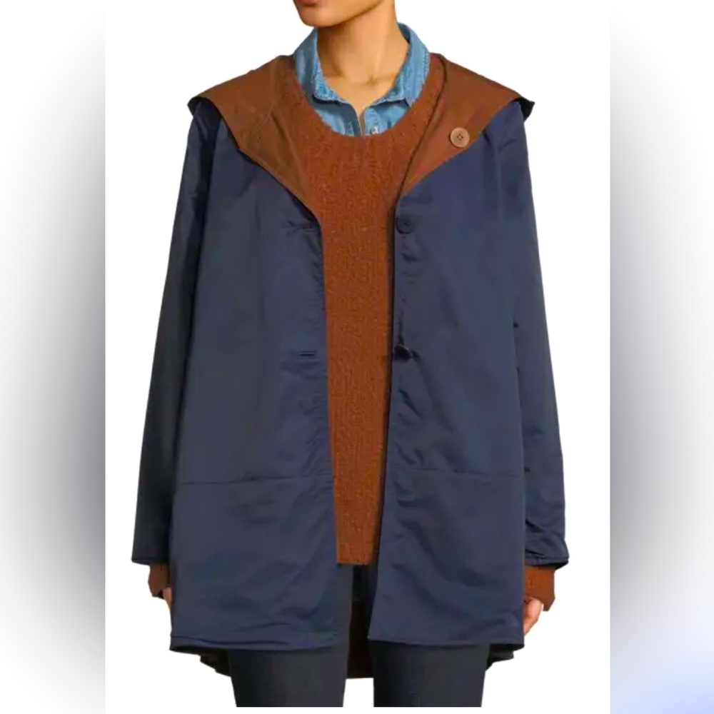 Eileen Fisher reversible hooded jacket coat